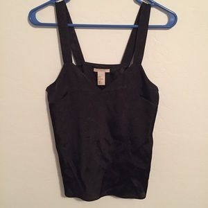 Floral embossed black tank